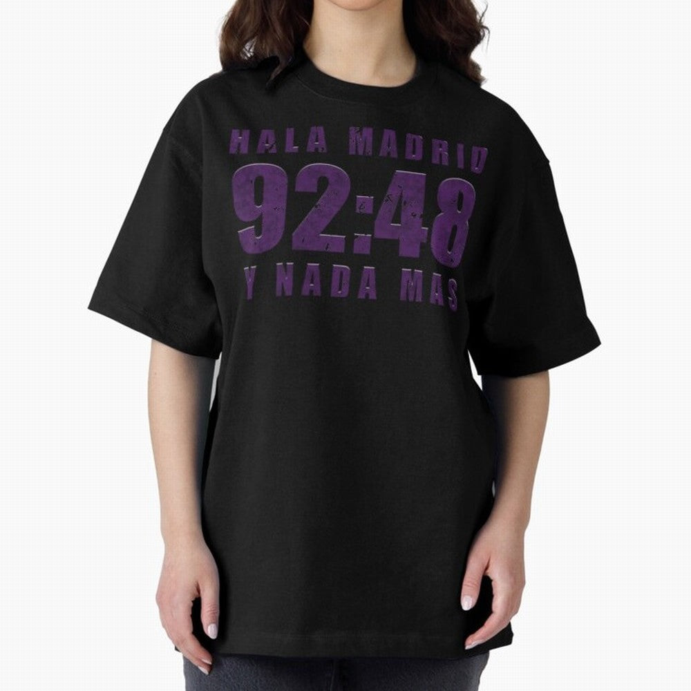 La Decima ChL 92:48 Madrid Hala Madrid Y Nada Mas History Made Madrid Bernabeu Football Soccer Legendary Oversized T-Shirt Celebrate the Road through FIFA World Cup 2026 Celebrating Messi, Argentina and Brazil Energy, Stadium Chants, National