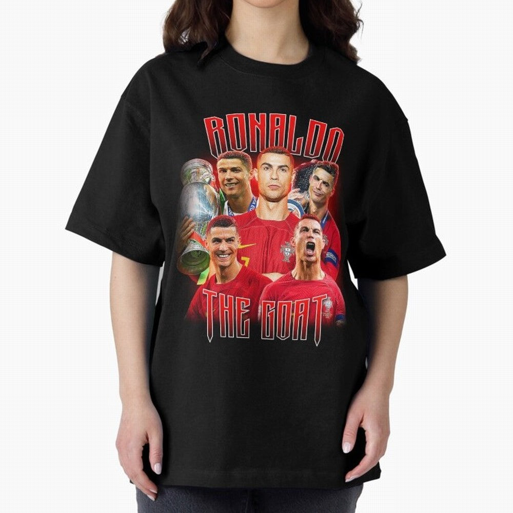 Cristiano Ronaldo Vintage Style Tee, Bootleg Tee, Bootleg T Shirt, Rap Tee Oversized T-Shirt Feel International Energy from Global Football Passion for FIFA World Cup 2026, Connected to Haaland and Mbappe, Spain, Supporter Pride, Iconic