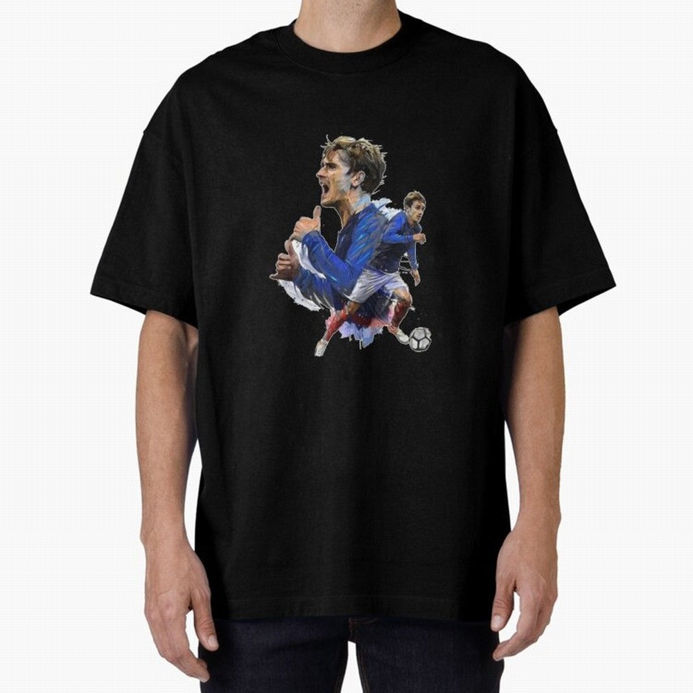 Griezmann Oversized T-Shirt Spotlight FIFA World Cup 2026 Made for Mbappe, Spain and Netherlands Energy, Retro Football Energy, Iconic Rivalries, Trophy Chase Drama and Stadium Atmosphere; Ideal for Football Dads, Football Moms, Friends, Collectors