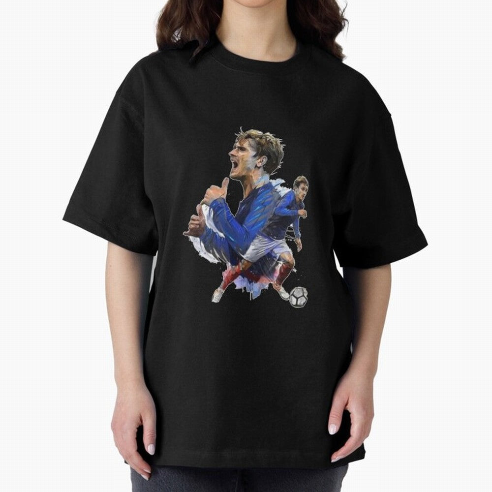 Griezmann Oversized T-Shirt Spotlight FIFA World Cup 2026 Made for Mbappe, Spain and Netherlands Energy, Retro Football Energy, Iconic Rivalries, Trophy Chase Drama and Stadium Atmosphere; Ideal for Football Dads, Football Moms, Friends, Collectors