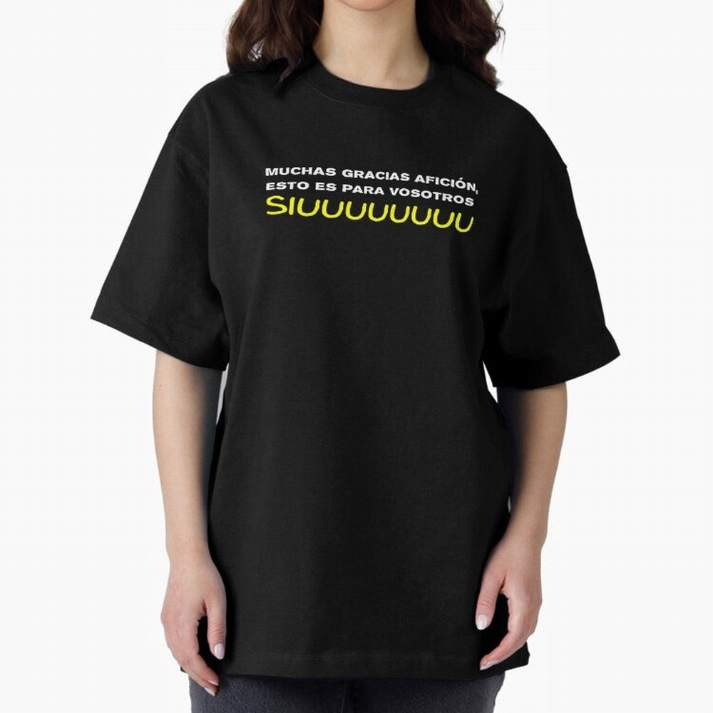 Muchas gracias afici¨®n, esto es para vosotros Siuuu Oversized T-Shirt Celebrate Golden Goal Energy in FIFA World Cup 2026 USA Canada Mexico for Fans of Messi and Cristiano Ronaldo and England, France and Netherlands, Bringing Retro Football