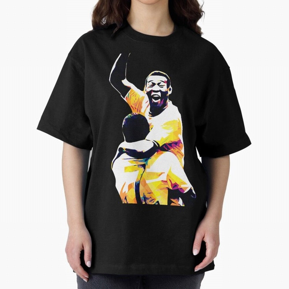 Pele Pop Art Oversized T-Shirt Cheer through Every Moment of Global Football Passion for FIFA World Cup 2026 Group Stage, Inspired by Haaland, Brazil, Portugal and Argentina, Match Day Excitement, Supporter Culture, Golden Goals and Global Football