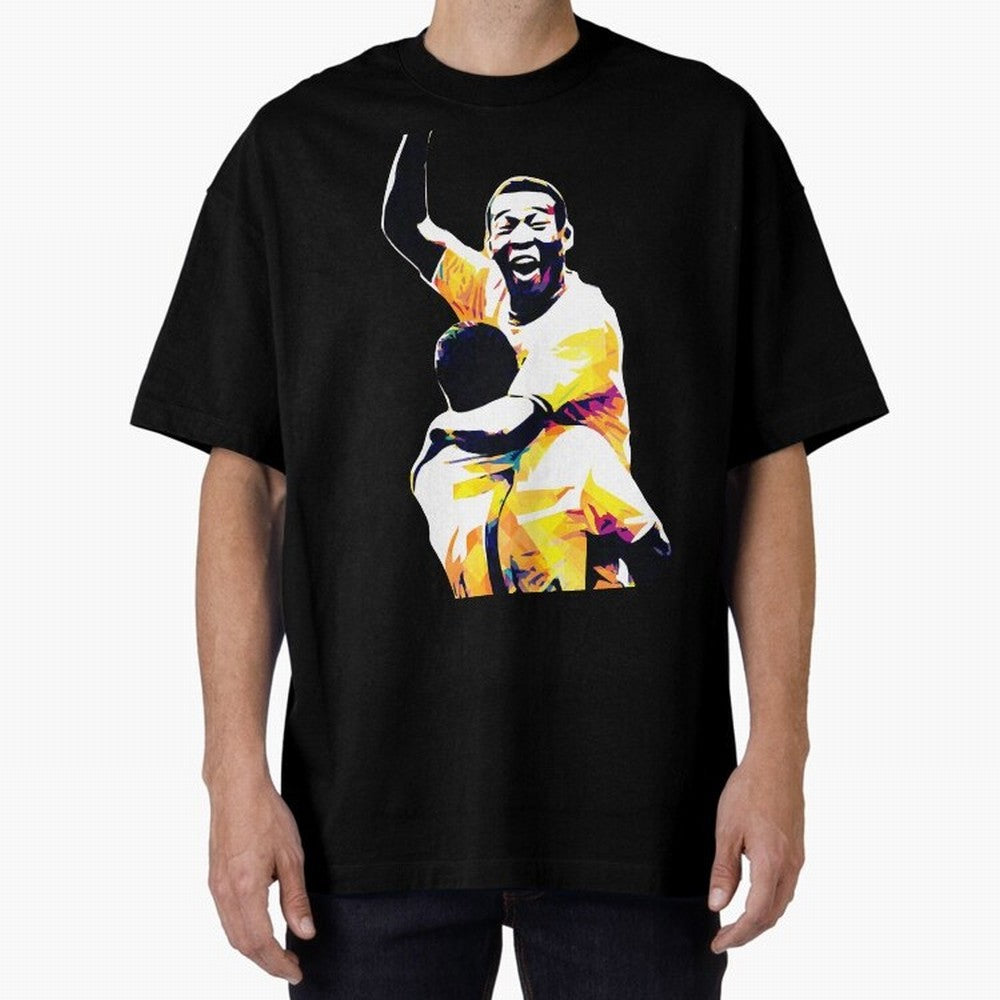 Pele Pop Art Oversized T-Shirt Cheer through Every Moment of Global Football Passion for FIFA World Cup 2026 Group Stage, Inspired by Haaland, Brazil, Portugal and Argentina, Match Day Excitement, Supporter Culture, Golden Goals and Global Football