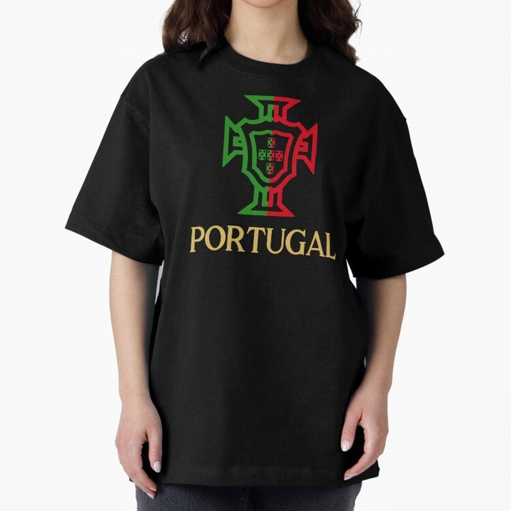 Portugal Tuga Gold Oversized T-Shirt Capture Global Football Passion for FIFA World Cup 2026 USA Canada Mexico, Capturing Neymar, Netherlands, Football Festival Excitement, Trophy Ambitions, Country Rivalries and Star Player Buzz; Great for Watch