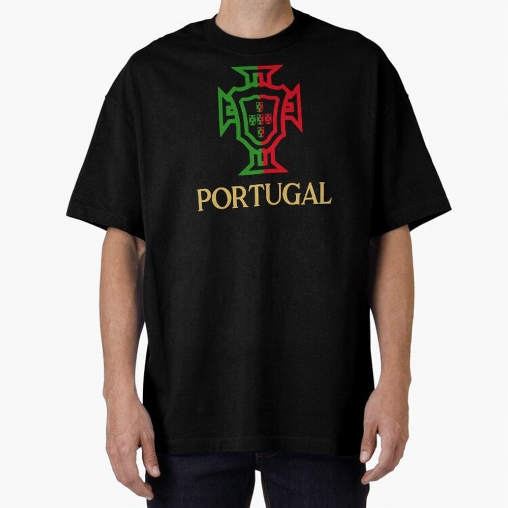 Portugal Tuga Gold Oversized T-Shirt Capture Global Football Passion for FIFA World Cup 2026 USA Canada Mexico, Capturing Neymar, Netherlands, Football Festival Excitement, Trophy Ambitions, Country Rivalries and Star Player Buzz; Great for Watch