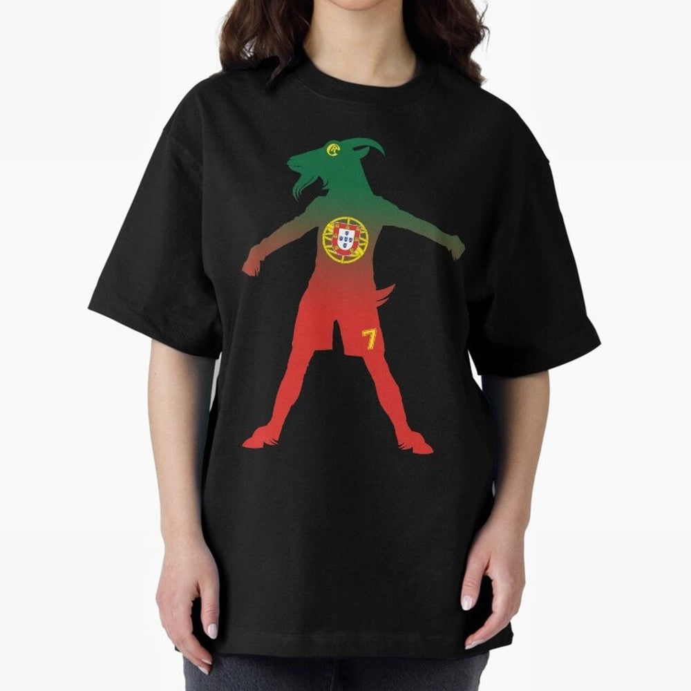 Cristiano Ronaldo GOAT Oversized T-Shirt Fuel FIFA World Cup 2026 Group Stage Spirit, Highlighting Germany, Messi, Neymar and Mbappe, Retro Football Energy, Iconic Rivalries, Trophy Chase Drama and Stadium Atmosphere; Great for Supporters Who Love