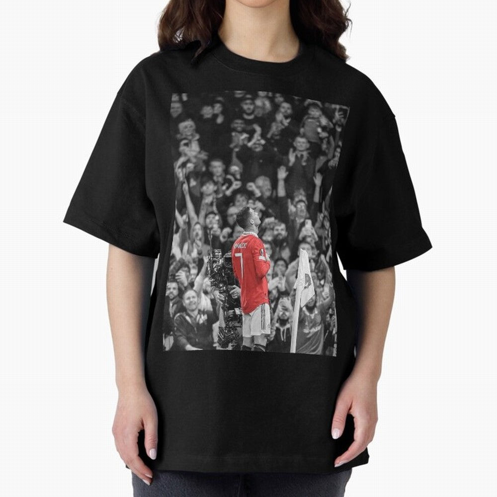 Cristiano Ronaldo Manchester United Oversized T-Shirt Share the Excitement of FIFA World Cup 2026 Group Stage for Fans of Messi and Brazil, Bringing Football Passion, Legendary Performances, Festival Vibes and Supporter Community; Made for Die Hard