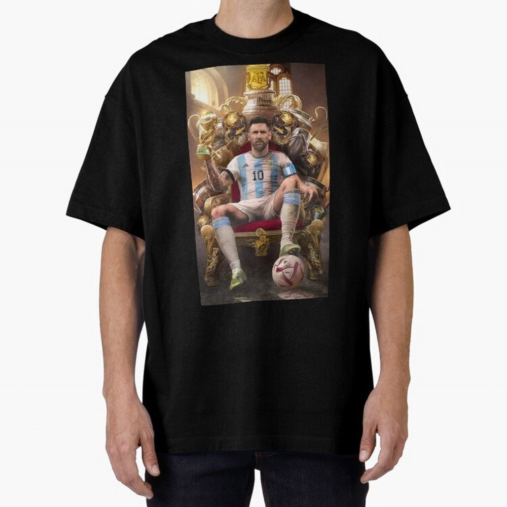 Lionel Messi Oversized T-Shirt Stand Proud for Match Day Hype around FIFA World Cup 2026, Neymar, Haaland and Cristiano Ronaldo, France, Football History, Final Match Energy, Crowd Noise and Once in a Lifetime Moments; Great for Watch Parties,