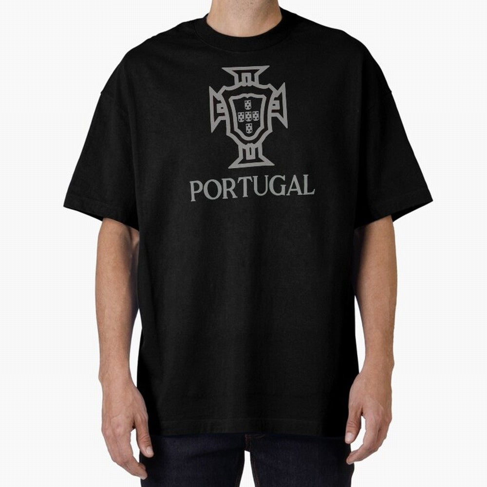Portugal Grey 2 Oversized T-Shirt Celebrate the Road through FIFA World Cup 2026 Group Stage for Fans of Mbappe and Neymar and Spain, Bringing Football Passion, Legendary Performances, Festival Vibes and Supporter Community; Perfect for People Who