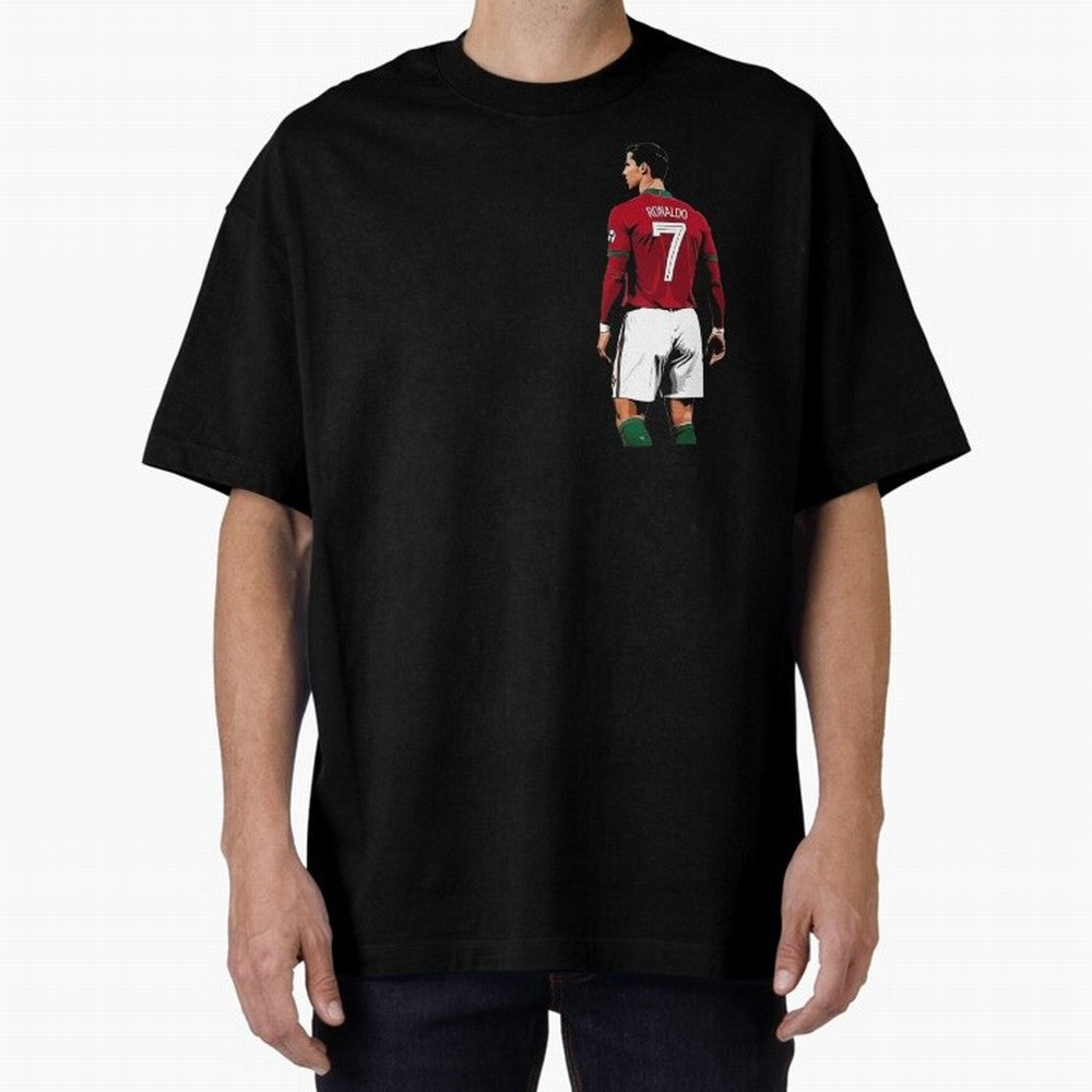Cristiano Ronaldo inspired design Oversized T-Shirt Capture Stadium Memories from the FIFA World Cup 2026 USA Canada Mexico Journey through CR7 Highlights, France and Portugal Pride, Football Passion, Legendary Performances, Festival Vibes and