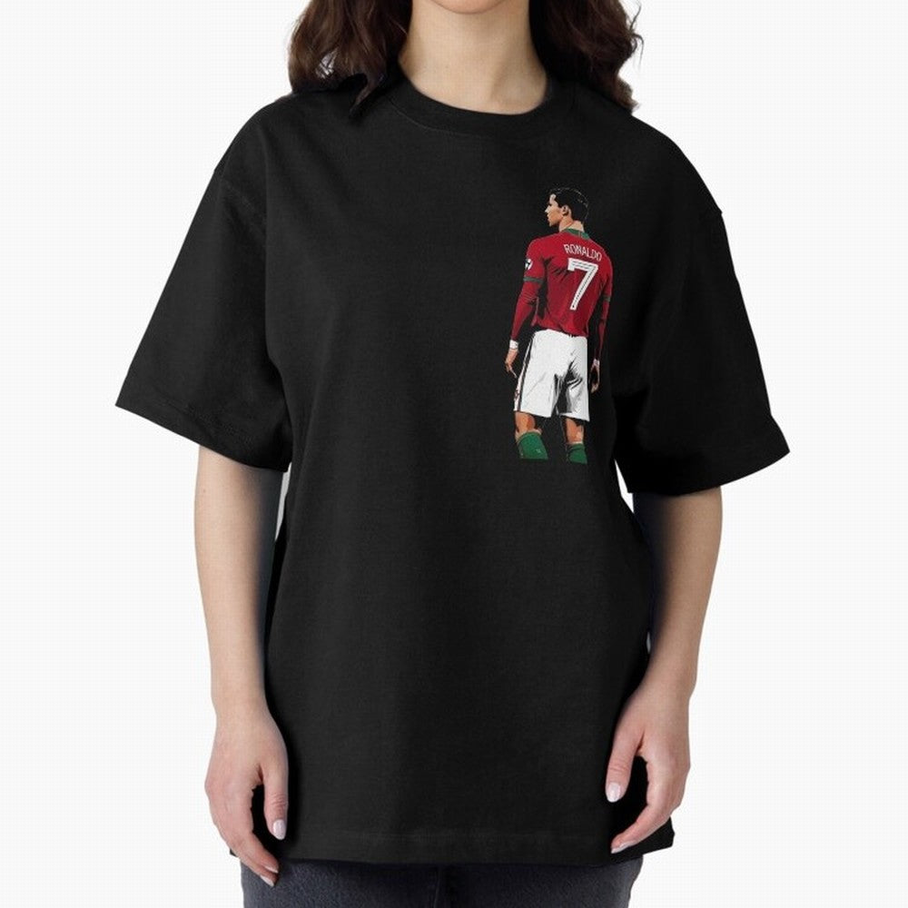 Cristiano Ronaldo inspired design Oversized T-Shirt Capture Stadium Memories from the FIFA World Cup 2026 USA Canada Mexico Journey through CR7 Highlights, France and Portugal Pride, Football Passion, Legendary Performances, Festival Vibes and