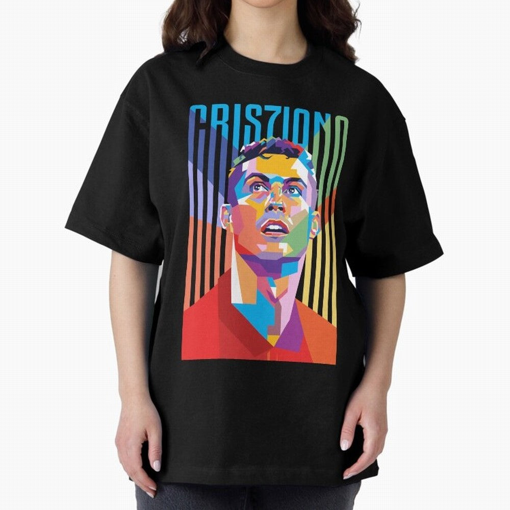 CR7 Pop Art Oversized T-Shirt Step into FIFA World Cup 2026 USA Canada Mexico for Fans of Neymar and France, Bringing Championship Spirit, Famous Goals, Roaring Crowds and International Football Unity; Made for Die Hard Supporters, Soccer Lovers,