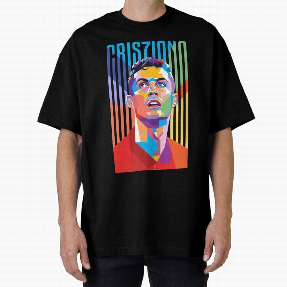CR7 Pop Art Oversized T-Shirt Step into FIFA World Cup 2026 USA Canada Mexico for Fans of Neymar and France, Bringing Championship Spirit, Famous Goals, Roaring Crowds and International Football Unity; Made for Die Hard Supporters, Soccer Lovers,