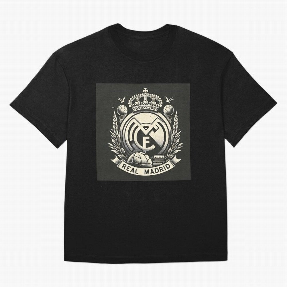 VIntage Style Real Madrid Logo Oversized T-Shirt Honor Football Greatness during FIFA World Cup 2026 for Fans of Messi and Cristiano Ronaldo and Spain and Netherlands, Bringing Global Supporter Spirit, Legendary Goals, National Colors and