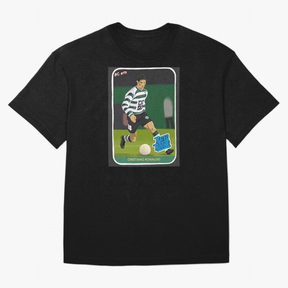 Sporting Lisbon Cristiano Ronaldo Rookie Card Artwork Oversized T-Shirt Show Fan Pride Across the FIFA World Cup 2026 Group Stage Journey through Haaland and Mbappe Highlights, Argentina Pride, Match Day Excitement, Supporter Culture, Golden Goals