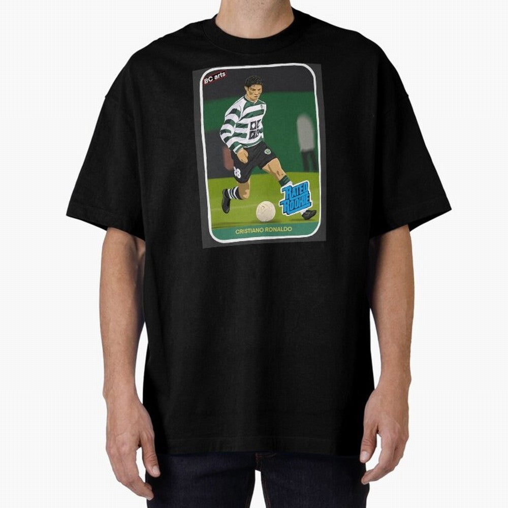 Sporting Lisbon Cristiano Ronaldo Rookie Card Artwork Oversized T-Shirt Show Fan Pride Across the FIFA World Cup 2026 Group Stage Journey through Haaland and Mbappe Highlights, Argentina Pride, Match Day Excitement, Supporter Culture, Golden Goals