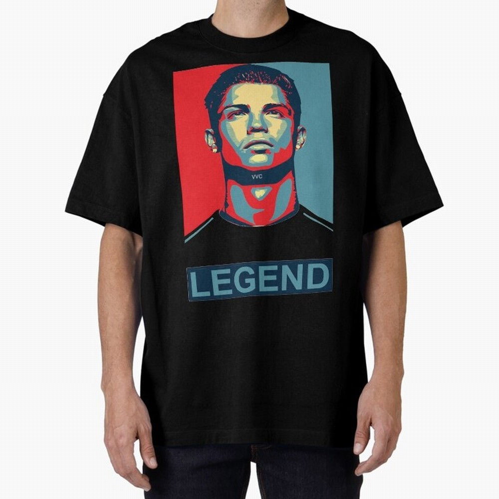 cristiano ronaldo legend Es Oversized T-Shirt Support Iconic Players in FIFA World Cup 2026 Spirit, Centered on France and Portugal, Messi and Cristiano Ronaldo, Global Supporter Spirit, Legendary Goals, National Colors and Tournament Celebration;