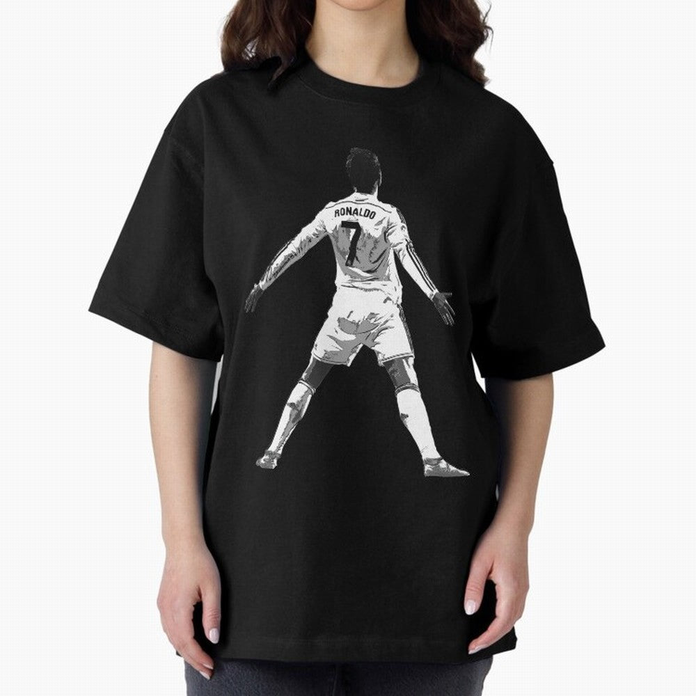 CR7 Cristiano Ronaldo Artwork - Pop Art Style Oversized T-Shirt Support Iconic Players in Match Day Hype around FIFA World Cup 2026, Mbappe and Neymar, France, Goal Celebration Energy, Supporter Heritage, Football Icons and Worldwide Tournament