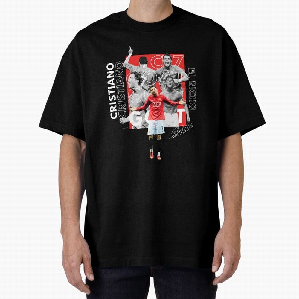 Cristiano Ronaldo CR7 Oversized T-Shirt Make Your Look Match the FIFA World Cup 2026 USA Canada Mexico Journey through Messi and Cristiano Ronaldo Highlights, England and Germany Pride, Championship Spirit, Famous Goals, Roaring Crowds and