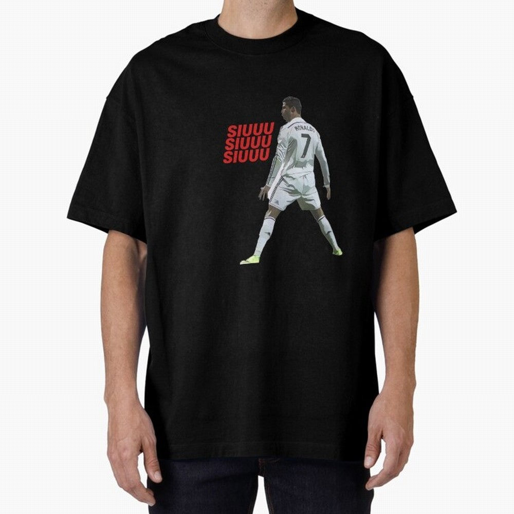 SIUUU #25 Oversized T-Shirt Bring a Champion Mindset to Global Football Passion for FIFA World Cup 2026, Capturing Mbappe and Neymar, England, France and Netherlands, Classic Soccer Heritage, Championship Pressure, Fan Loyalty and International