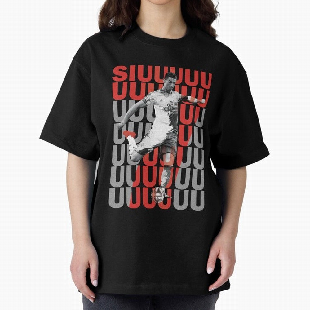 Siuuuuuu Cristiano Ronaldo Oversized T-Shirt Share FIFA World Cup 2026 Group Stage Highlighting Mbappe, Portugal Energy, Sports Nostalgia, International Competition, Famous Players and Unforgettable Victories; Made for Collectors Who Enjoy Iconic