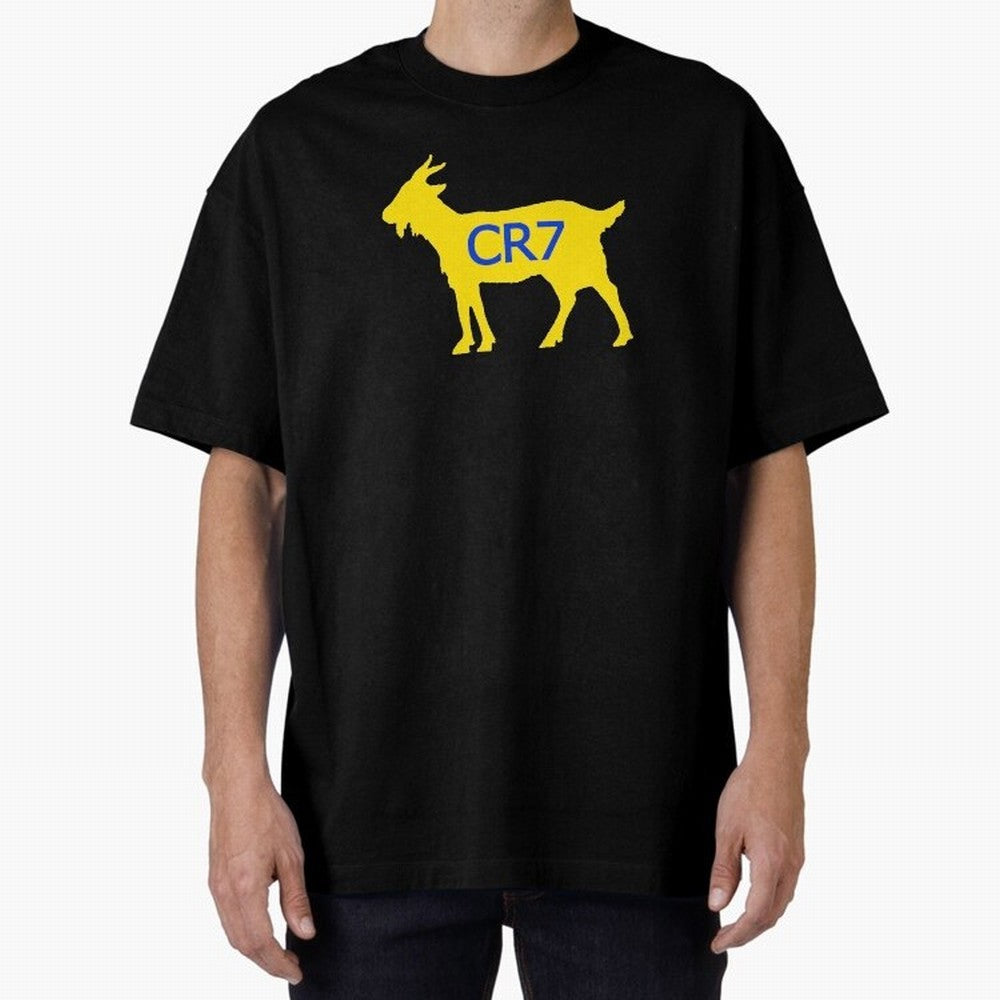 CR7 GOAT Yellow Al Nassr Oversized T-Shirt Back Your Heroes with FIFA World Cup 2026 USA Canada Mexico for Fans of Mbappe and England, Bringing Game Day Rituals, Football Legends, Country Pride and the Road to the Final; Perfect for Supporters Who