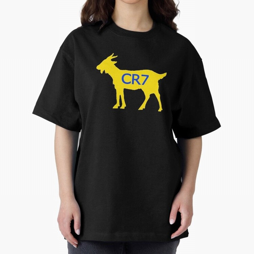 CR7 GOAT Yellow Al Nassr Oversized T-Shirt Back Your Heroes with FIFA World Cup 2026 USA Canada Mexico for Fans of Mbappe and England, Bringing Game Day Rituals, Football Legends, Country Pride and the Road to the Final; Perfect for Supporters Who