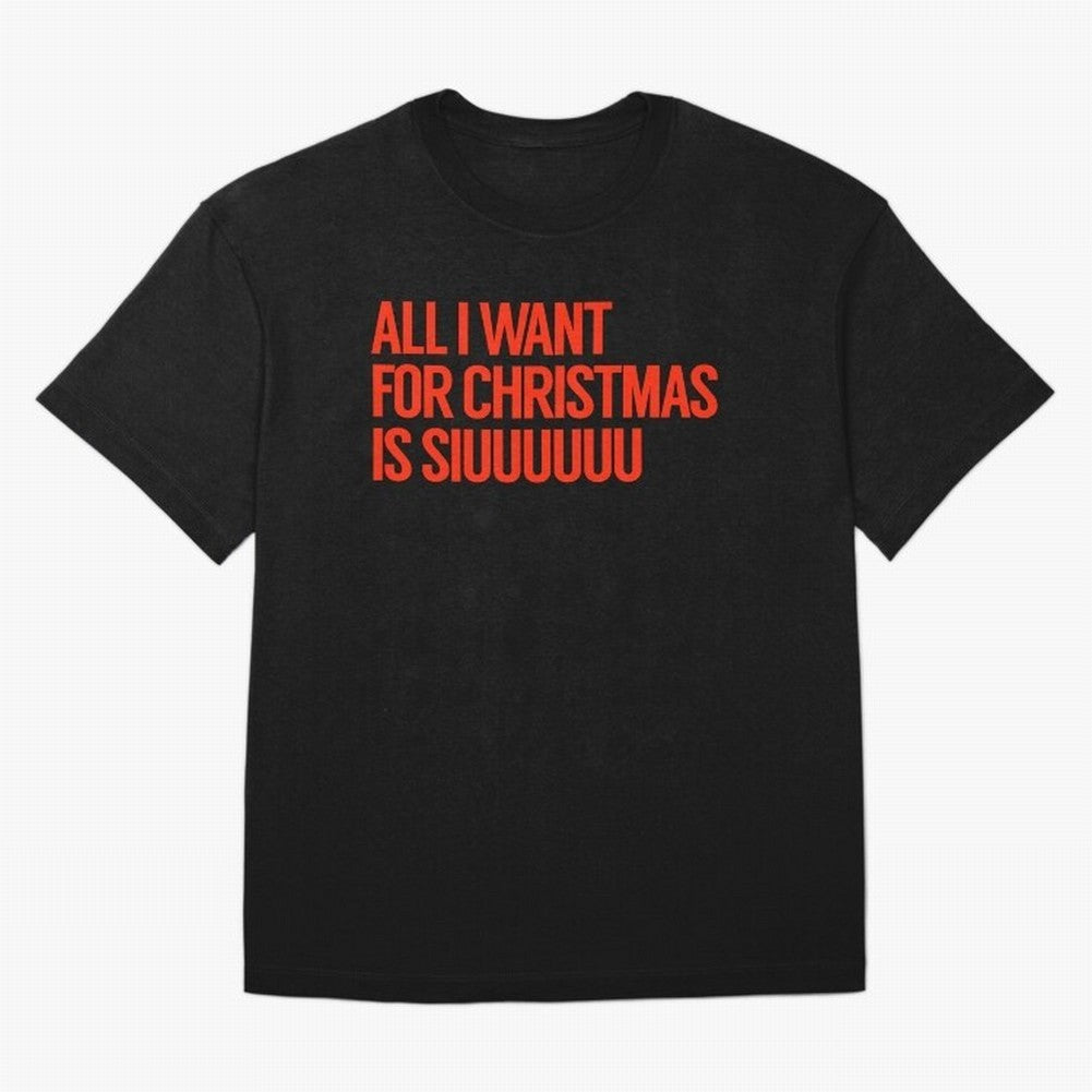 Cristiano Ronaldo - All I Want For Christmas Is Siuuuuuu Oversized T-Shirt Celebrate Golden Goal Energy in FIFA World Cup 2026 Spirit, Celebrating Netherlands, CR7 and Messi, Football History, Final Match Energy, Crowd Noise and Once in a Lifetime