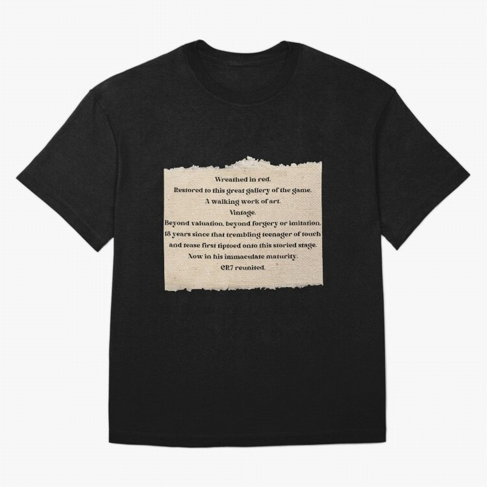 Cristiano Ronaldo Peter Drury Oversized T-Shirt Honor Champions and Dreams in FIFA World Cup 2026 USA Canada Mexico Connected to Messi and Cristiano Ronaldo, Argentina and Brazil Energy, Championship Spirit, Famous Goals, Roaring Crowds and