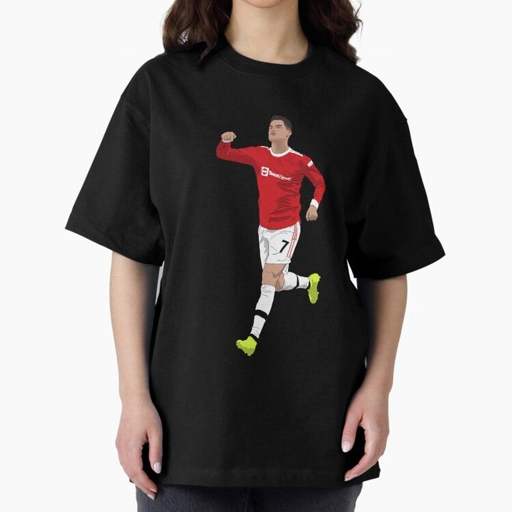 Cristiano Ronaldo Right Here Goal Celebration Oversized T-Shirt Elevate the FIFA World Cup 2026 Journey through Messi Highlights, Netherlands Pride, Classic Soccer Heritage, Championship Pressure, Fan Loyalty and International Pride; Made for