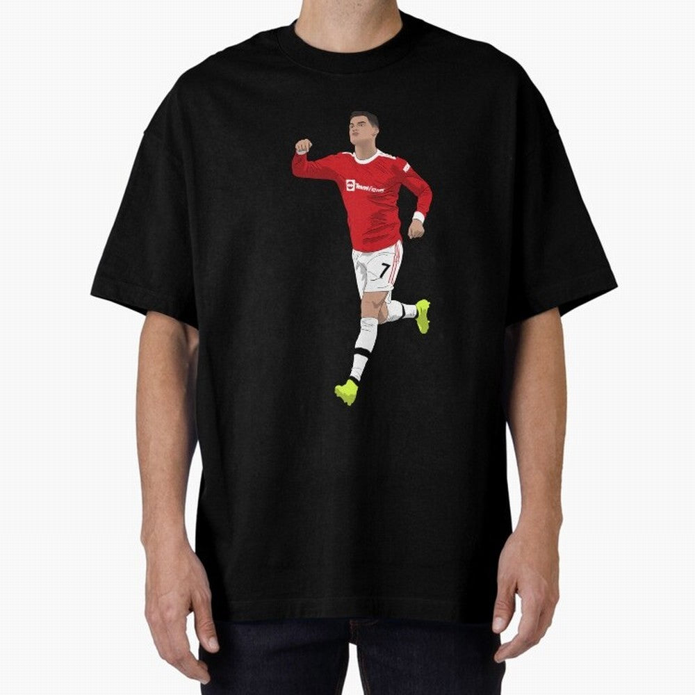 Cristiano Ronaldo Right Here Goal Celebration Oversized T-Shirt Elevate the FIFA World Cup 2026 Journey through Messi Highlights, Netherlands Pride, Classic Soccer Heritage, Championship Pressure, Fan Loyalty and International Pride; Made for