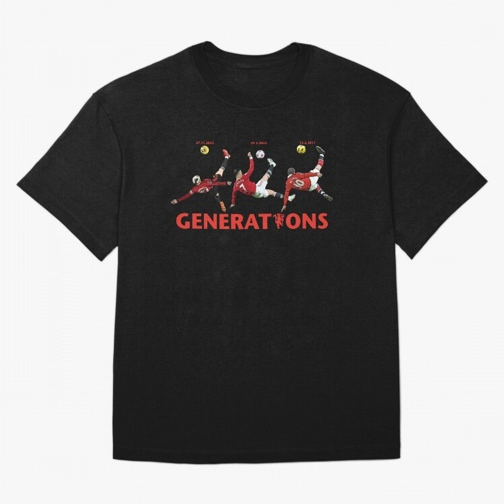Generations of Manchester United Oversized T-Shirt Feel the Trophy Chase of Global Football Passion for FIFA World Cup 2026 USA Canada Mexico, Driven by Messi, Neymar and Mbappe, France and Portugal, Goal Celebration Energy, Supporter Heritage,