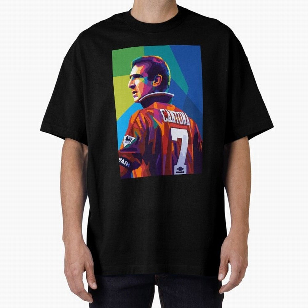 Cantona Man United 7 Pop Art Oversized T-Shirt Show Support during the FIFA World Cup 2026 Group Stage Journey through Haaland Highlights, Spain Pride, Classic Soccer Heritage, Championship Pressure, Fan Loyalty and International Pride; Created for