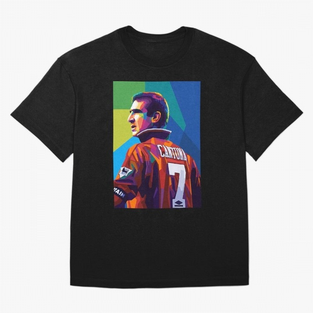 Cantona Man United 7 Pop Art Oversized T-Shirt Show Support during the FIFA World Cup 2026 Group Stage Journey through Haaland Highlights, Spain Pride, Classic Soccer Heritage, Championship Pressure, Fan Loyalty and International Pride; Created for