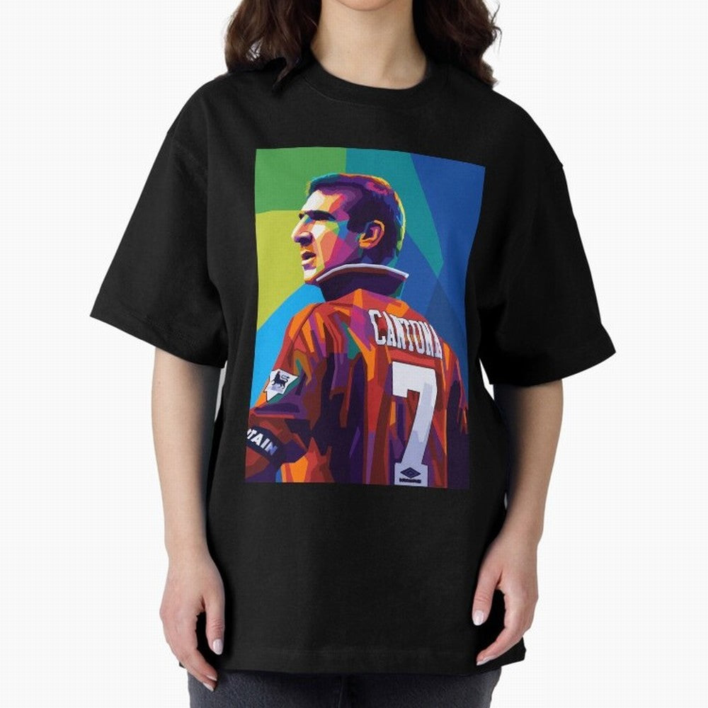 Cantona Man United 7 Pop Art Oversized T-Shirt Show Support during the FIFA World Cup 2026 Group Stage Journey through Haaland Highlights, Spain Pride, Classic Soccer Heritage, Championship Pressure, Fan Loyalty and International Pride; Created for