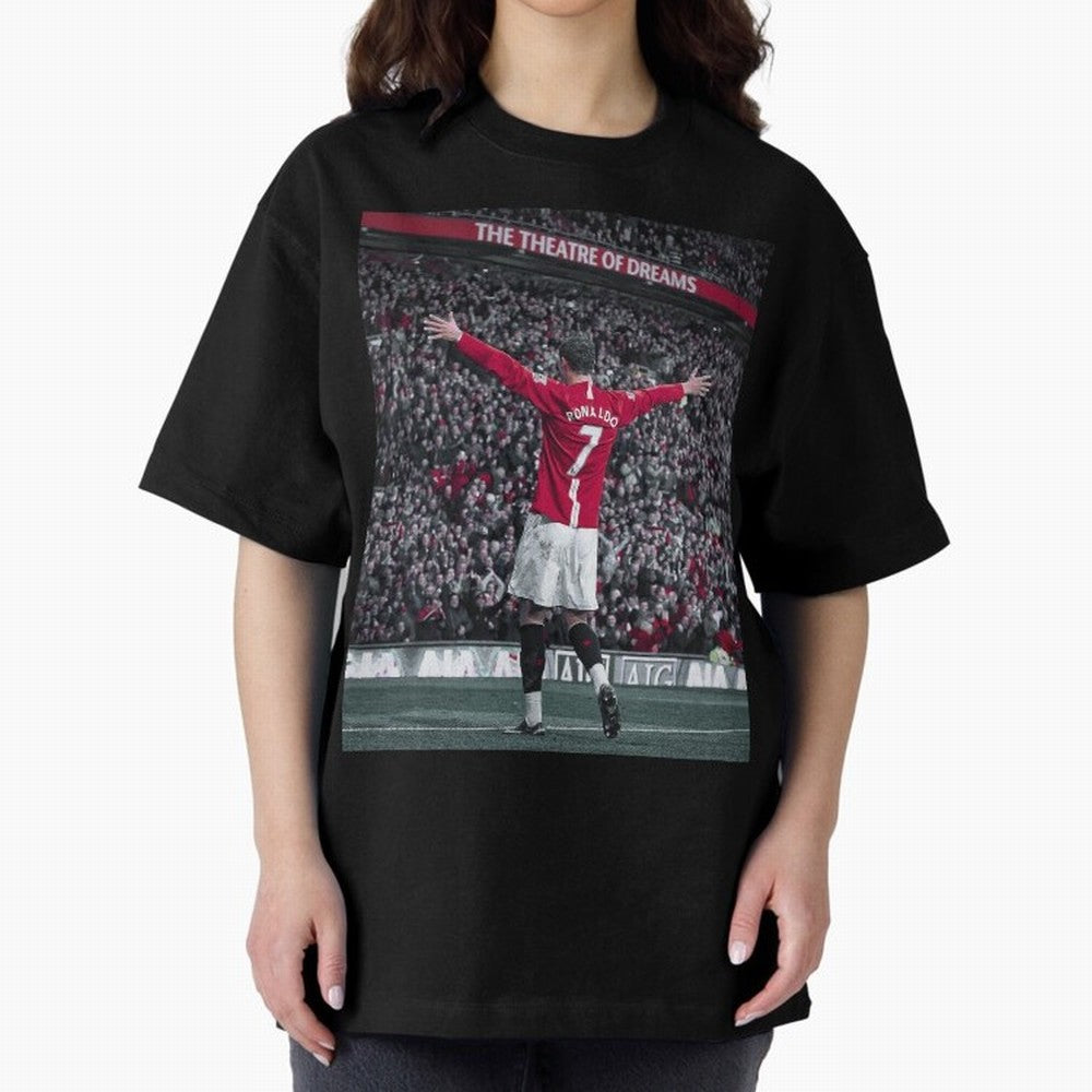 Cristiano Ronaldo Manchester United Oversized T-Shirt Stand Proud for Global Football Passion for FIFA World Cup 2026 Group Stage, Filled with Cristiano Ronaldo, Haaland and CR7, Brazil, Portugal and Argentina, Vintage Soccer Flavor, Modern