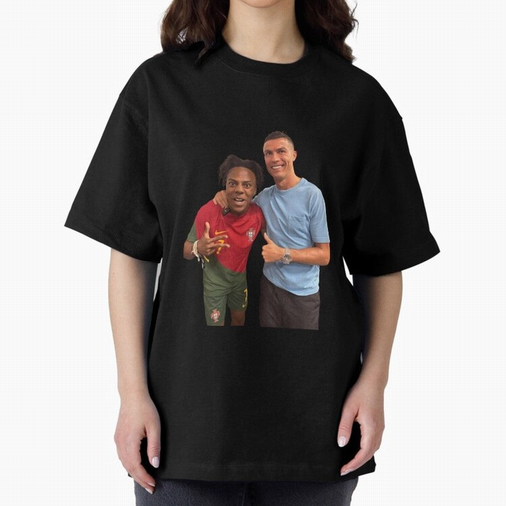 ISHOWSPEED MET RONALDO Oversized T-Shirt Fuel Your Fan Pride for the FIFA World Cup 2026 Group Stage Journey through Haaland Highlights, Portugal Pride, Retro Football Energy, Iconic Rivalries, Trophy Chase Drama and Stadium Atmosphere; Made for