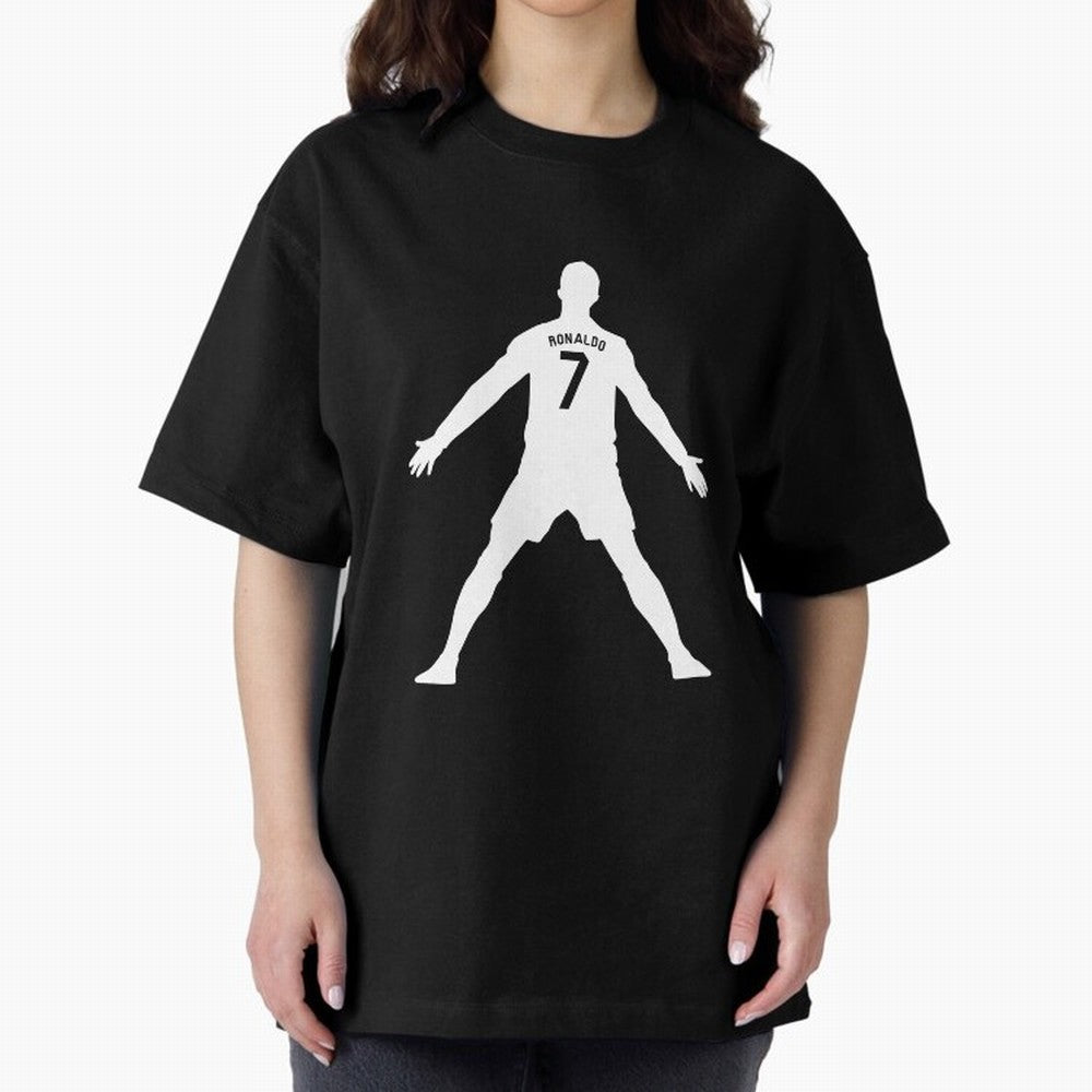 Cristiano Ronaldo Celebration in White Oversized T-Shirt Celebrate Golden Goal Energy in FIFA World Cup 2026 USA Canada Mexico for Fans of Cristiano Ronaldo and Portugal, Spain and Germany, Bringing Game Day Rituals, Football Legends, Country Pride