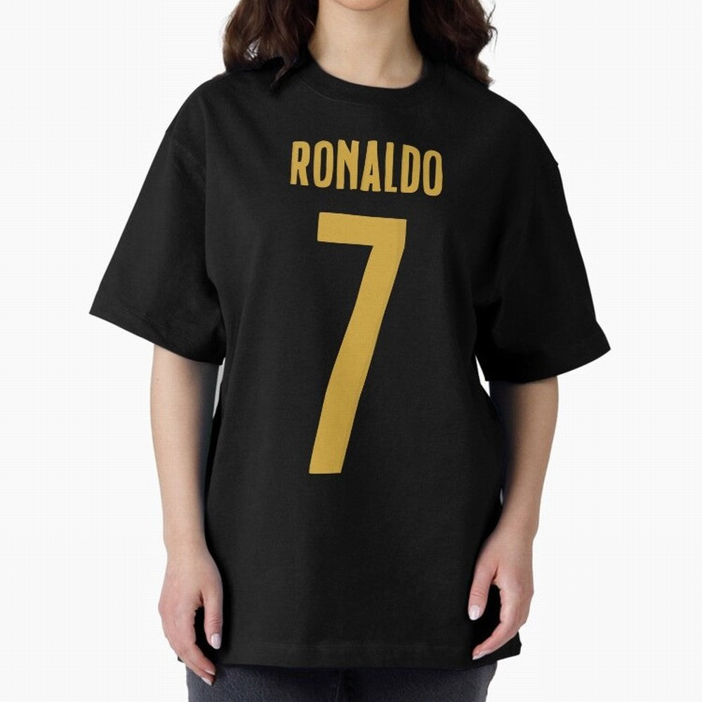 Ronaldo #7 (Portugal) Oversized T-Shirt Embrace Match Day Hype around FIFA World Cup 2026, Messi, CR7 and Mbappe, Brazil, Portugal and Argentina, Football Festival Excitement, Trophy Ambitions, Country Rivalries and Star Player Buzz; Perfect for