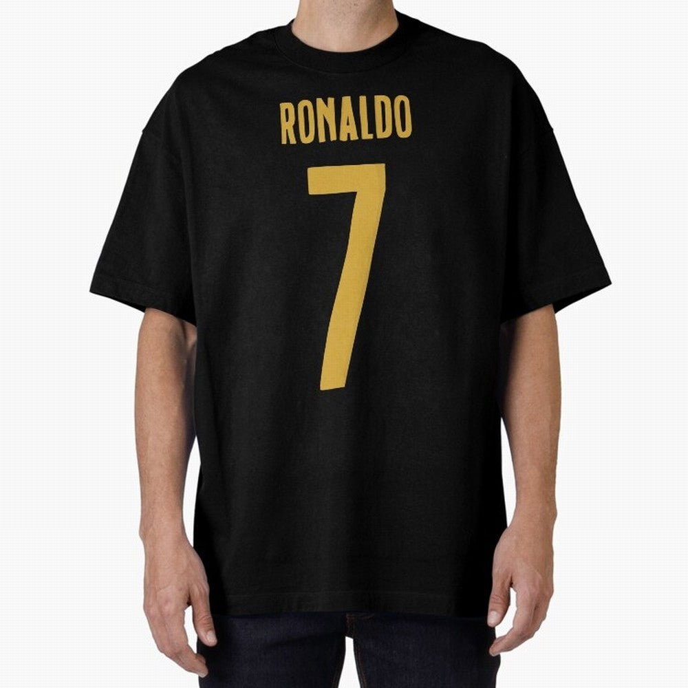 Ronaldo #7 (Portugal) Oversized T-Shirt Embrace Match Day Hype around FIFA World Cup 2026, Messi, CR7 and Mbappe, Brazil, Portugal and Argentina, Football Festival Excitement, Trophy Ambitions, Country Rivalries and Star Player Buzz; Perfect for