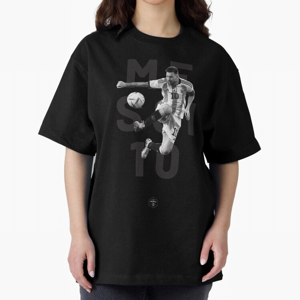 Lionel Messi Oversized T-Shirt Represent FIFA World Cup 2026 Group Stage Driven by Neymar, Haaland and Cristiano Ronaldo, Brazil Energy, Retro Football Energy, Iconic Rivalries, Trophy Chase Drama and Stadium Atmosphere; Ideal for Passionate Fans