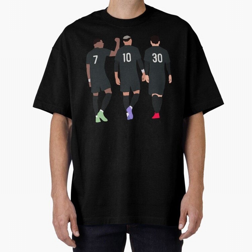 Messi Neymar France Football Players Trio Mmn #y79 Oversized T-Shirt Support the FIFA World Cup 2026 Journey through Haaland and Mbappe Highlights, France and Portugal Pride, Supporter Pride, Iconic Celebrations, Legendary Names and Global Match