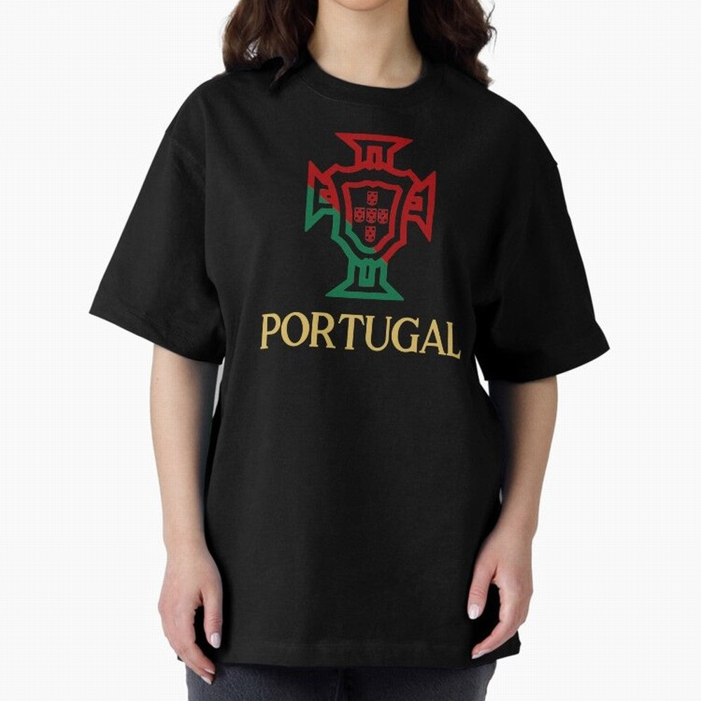 Portugal Tuga D Gold Oversized T-Shirt Bring Match Day Fire to Global Football Passion for FIFA World Cup 2026 Group Stage, Highlighting Neymar, England and Germany, Football Festival Excitement, Trophy Ambitions, Country Rivalries and Star Player