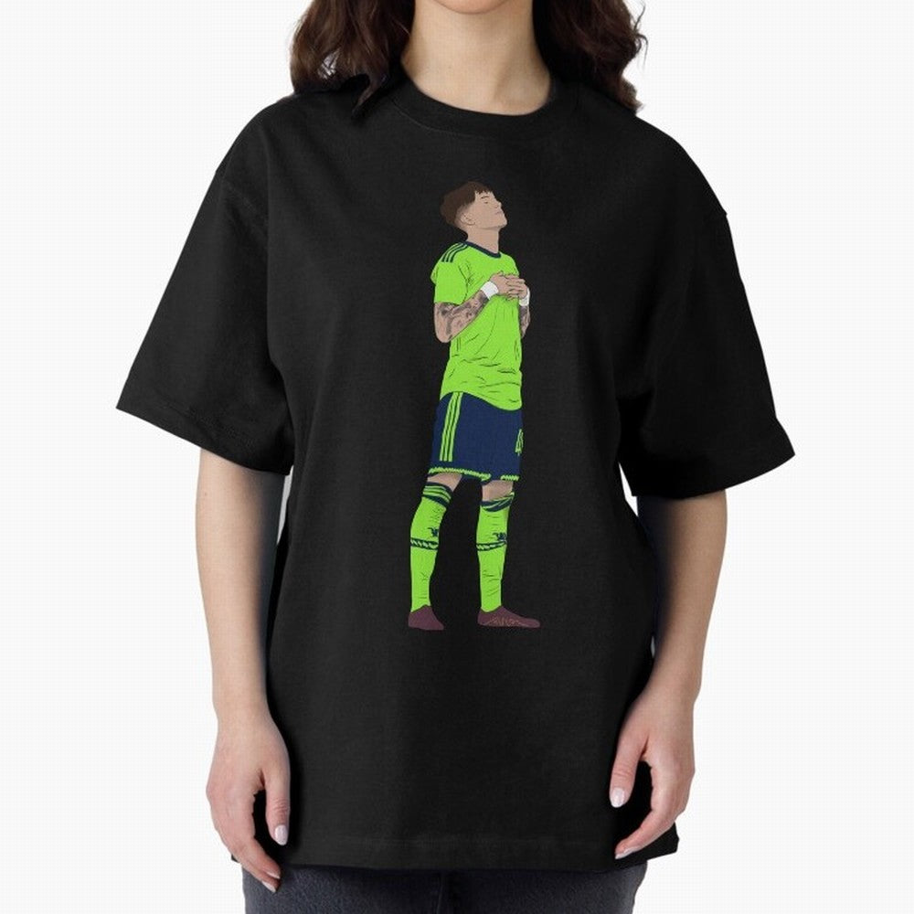 Alejandro Garnacho Ronaldo Peace Goal Celebration Oversized T-Shirt Bring Global Football Passion for FIFA World Cup 2026 Group Stage, Inspired by Mbappe, Netherlands, Champion Mindset, Group Stage Buzz, Knockout Tension and Passionate Fan Culture;