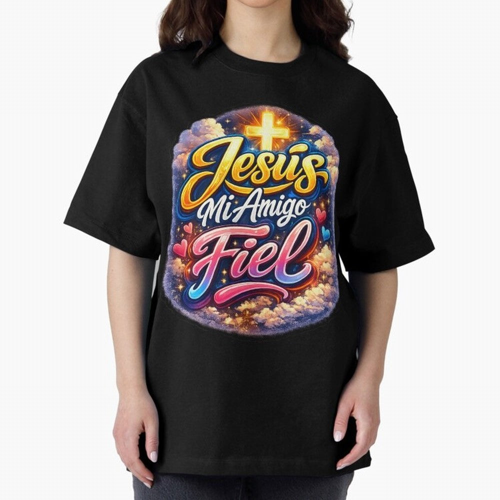 Jesus my faithful friend Oversized T-Shirt Mark Match Day Hype around FIFA World Cup 2026 Group Stage, Messi, Brazil, Game Day Rituals, Football Legends, Country Pride and the Road to the Final; Created for Match Day Parties, Soccer Gifts, Fan