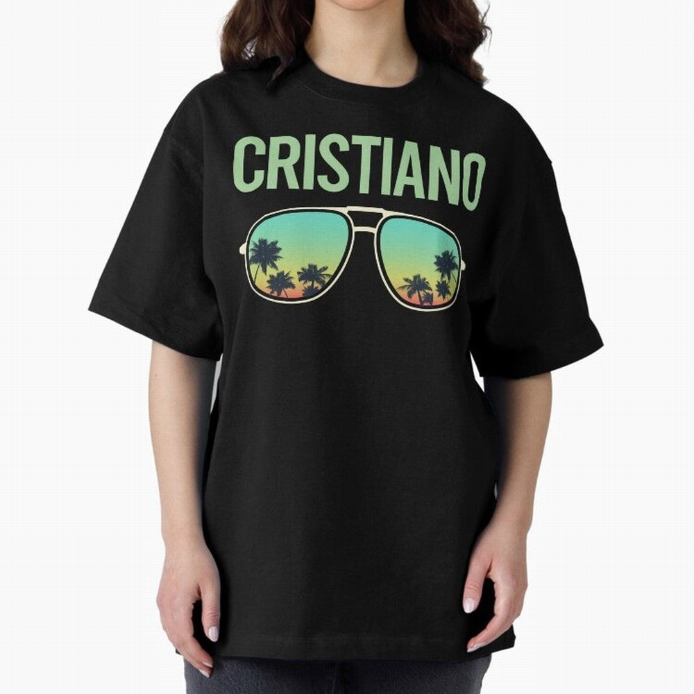 Cool Glasses Cristiano Oversized T-Shirt Share Match Day Hype around FIFA World Cup 2026 Group Stage, Mbappe, Spain and Netherlands, Stadium Memories, Football Loyalty, International Chants and Championship Tradition; Ideal for Football Dads,
