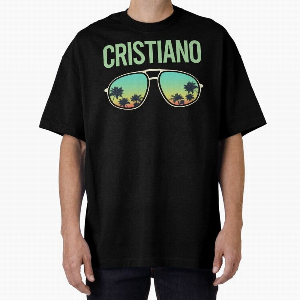 Cool Glasses Cristiano Oversized T-Shirt Share Match Day Hype around FIFA World Cup 2026 Group Stage, Mbappe, Spain and Netherlands, Stadium Memories, Football Loyalty, International Chants and Championship Tradition; Ideal for Football Dads,