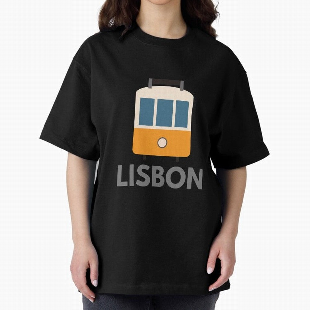 Lisboa Tram (Lisbon city, Portugal) Oversized T-Shirt Bring Retro Soccer Energy to FIFA World Cup 2026 Group Stage Built around Haaland and Mbappe, Portugal, Spain and Germany Energy, Worldwide Fan Energy, Dramatic Goals, Stadium Lights and
