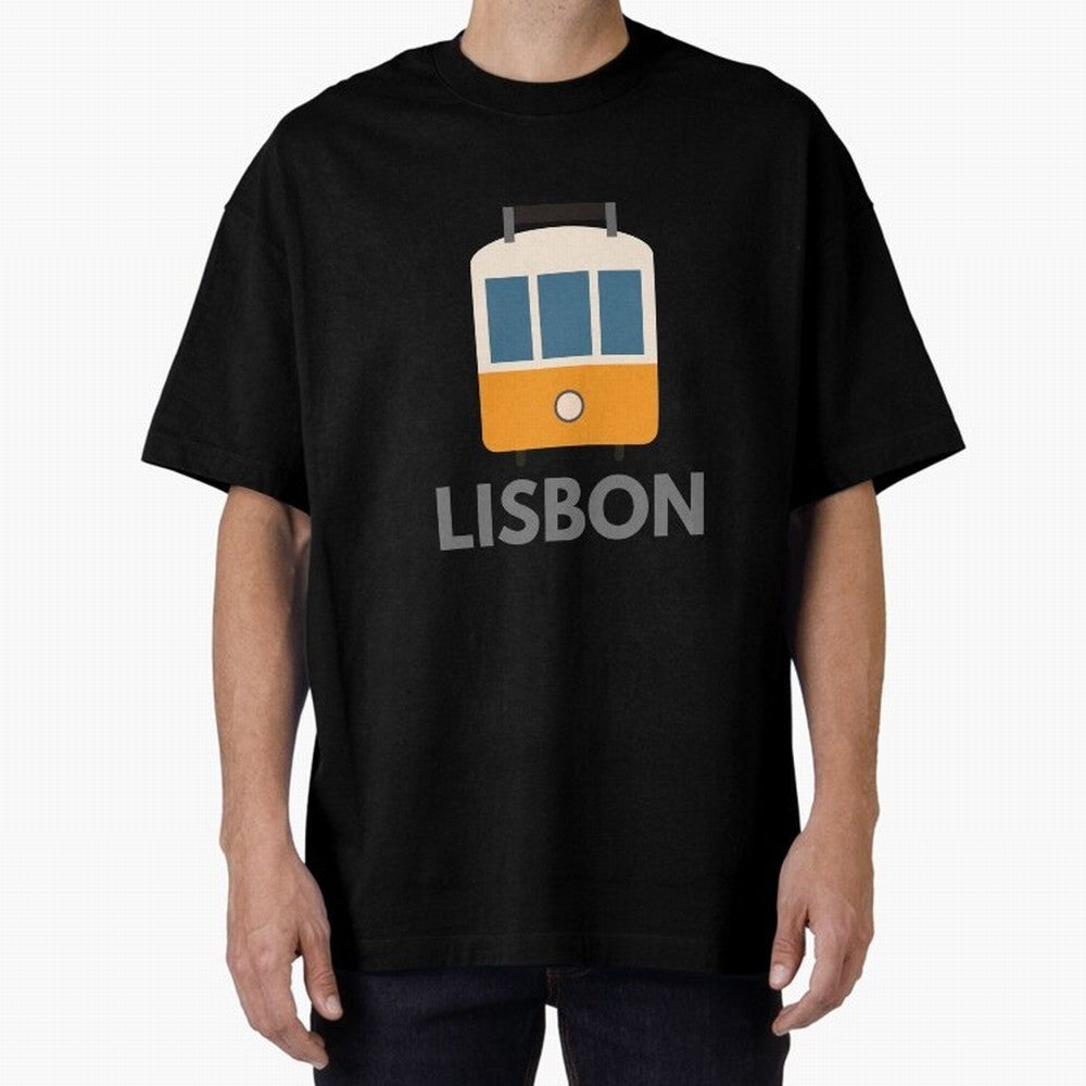 Lisboa Tram (Lisbon city, Portugal) Oversized T-Shirt Bring Retro Soccer Energy to FIFA World Cup 2026 Group Stage Built around Haaland and Mbappe, Portugal, Spain and Germany Energy, Worldwide Fan Energy, Dramatic Goals, Stadium Lights and