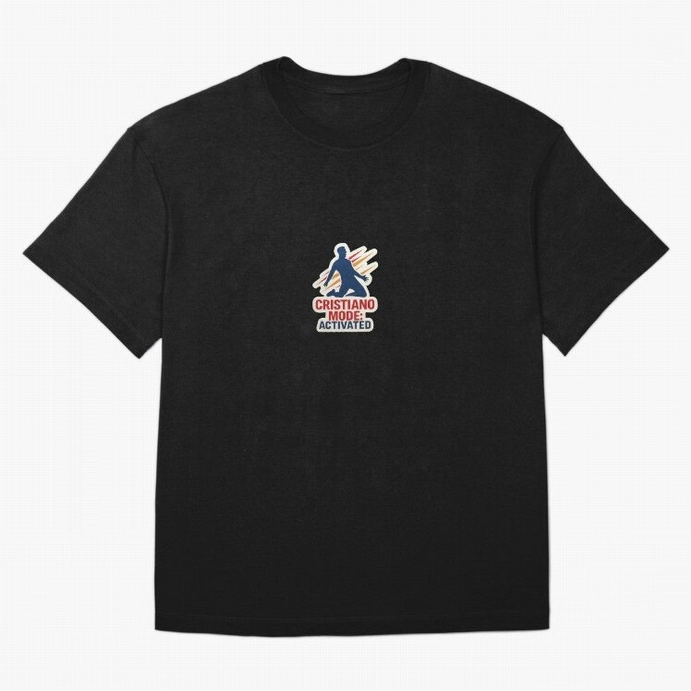 Cristiano Mode: Activated v2 Oversized T-Shirt Fuel Your Fan Pride for FIFA World Cup 2026 USA Canada Mexico Spirit, Highlighting Portugal, Spain and Germany, Messi, Neymar and Mbappe, Global Supporter Spirit, Legendary Goals, National Colors and
